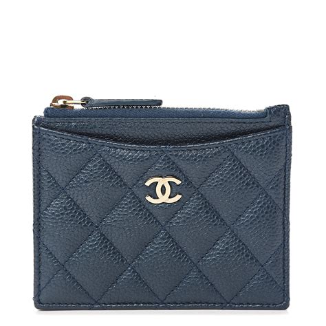 chanel zipped card holder